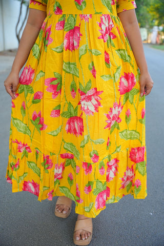 GOLDEN FLOWER | MATERNITY COTTON MAXI ANKLE LENGTH