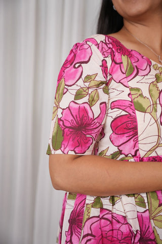 ROSY RAPTURE | MATERNITY COTTON MAXI ANKLE LENGTH