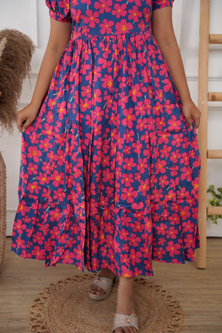 PINK BLOSSOM | MATERNITY COTTON MAXI ANKLE LENGTH