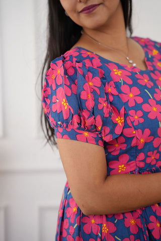 PINK BLOSSOM | MATERNITY COTTON MAXI ANKLE LENGTH