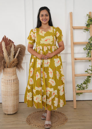 ORCHID EMPIRE | MATERNITY COTTON MAXI ANKLE LENGTH