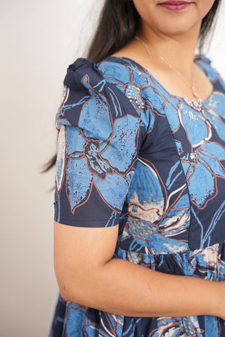 NAVY GARDEN | MATERNITY COTTON MAXI ANKLE LENGTH