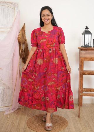 COLOURFUL GARDENIA | MATERNITY COTTON MAXI ANKLE LENGTH