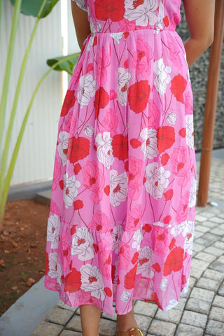 PINK POPPIES | MATERNITY GEORGETTE MAXI ANKLE LENGTH