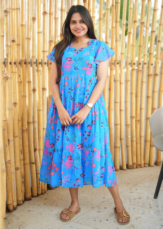 SCATTERED LEAVES | MATERNITY GEORGETTE MAXI ANKLE LENGTH