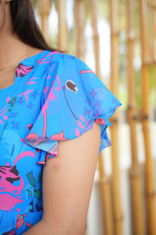 SCATTERED LEAVES | MATERNITY GEORGETTE MAXI ANKLE LENGTH