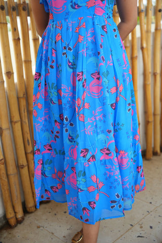 SCATTERED LEAVES | MATERNITY GEORGETTE MAXI ANKLE LENGTH