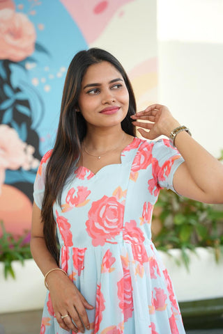 MIST ROSE | MATERNITY GEORGETTE MAXI ANKLE LENGTH