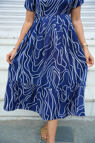 SKETCHY BLUE | MATERNITY MAXI ANKLE LENGTH
