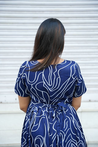 SKETCHY BLUE | MATERNITY MAXI ANKLE LENGTH