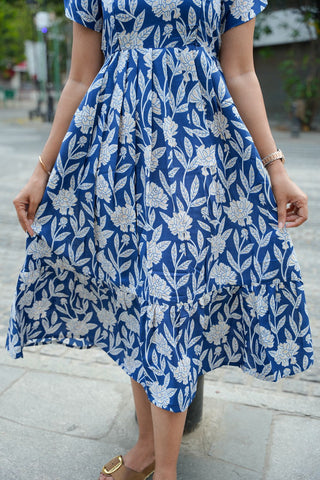 BLUE LEAFY | MATERNITY MAXI ANKLE LENGTH