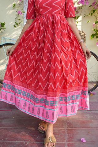 RED PARALLAX | MATERNITY MAXI FULL LENGTH