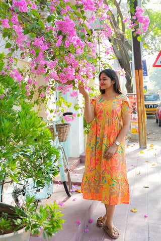 COLOURFUL LEAVES | MATERNITY MAXI ANKLE LENGTH