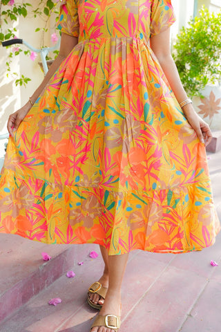 COLOURFUL LEAVES | MATERNITY MAXI ANKLE LENGTH