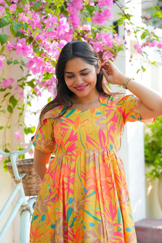 COLOURFUL LEAVES | MATERNITY MAXI ANKLE LENGTH