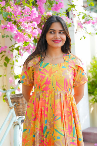 COLOURFUL LEAVES | MATERNITY MAXI ANKLE LENGTH