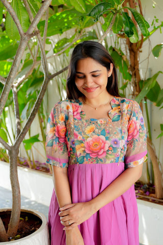 GARDENIA | MATERNITY GEORGETTE MAXI FULL LENGTH