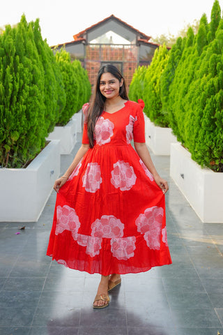 RUBY LATTICE | MATERNITY COTTON MAXI FULL LENGTH