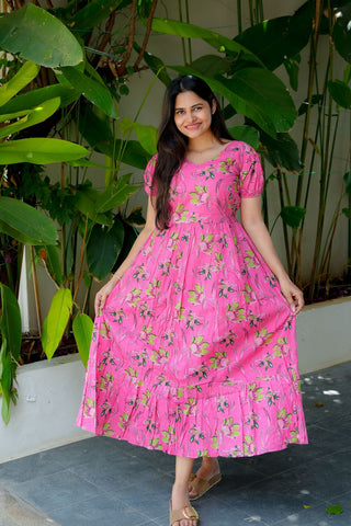 PINK GARDEN | MATERNITY COTTON MAXI FULL LENGTH