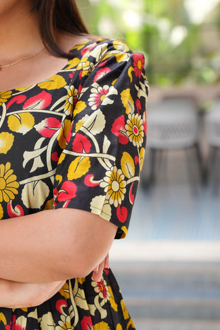 BLACK MULTI FLORAL | MATERNITY COTTON MAXI FULL LENGTH