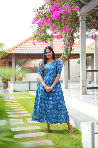 WAVY FLORA | MATERNITY COTTON MAXI FULL LENGTH