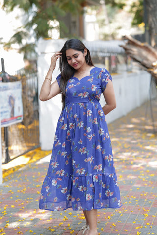 BLUE GARDEN | MATERNITY GEORGETTE MAXI ANKLE LENGTH