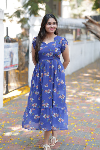 BLUE GARDEN | MATERNITY GEORGETTE MAXI ANKLE LENGTH