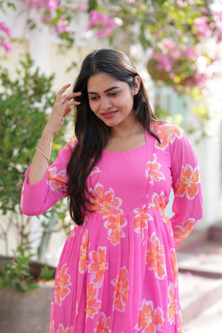 BASHFUL PINK| MATERNITY GEORGETTE MAXI ANKLE LENGTH