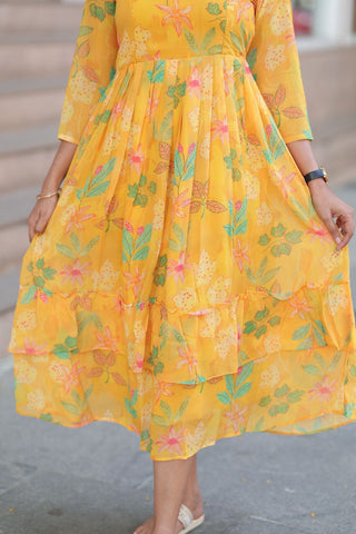SUNKISSED BLOOM  | MATERNITY GEORGETTE MAXI ANKLE LENGTH