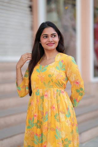 SUNKISSED BLOOM  | MATERNITY GEORGETTE MAXI ANKLE LENGTH