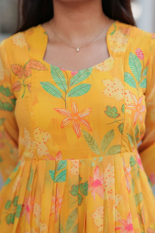SUNKISSED BLOOM  | MATERNITY GEORGETTE MAXI ANKLE LENGTH