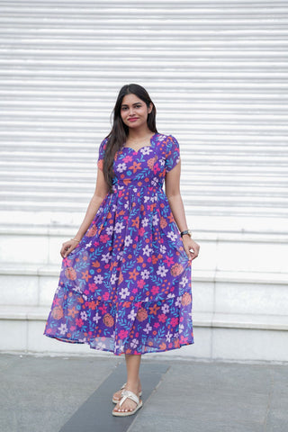 ELECTRIC DAISY | MATERNITY GEORGETTE MAXI ANKLE LENGTH