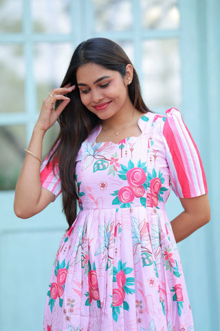 STRIPED PINK | MATERNITY MAXI FULL LENGTH