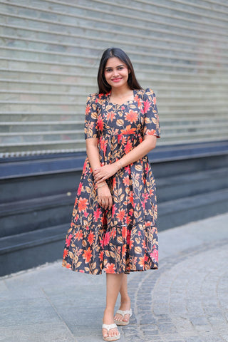 ORANGE FLORA | MATERNITY MAXI ANKLE LENGTH