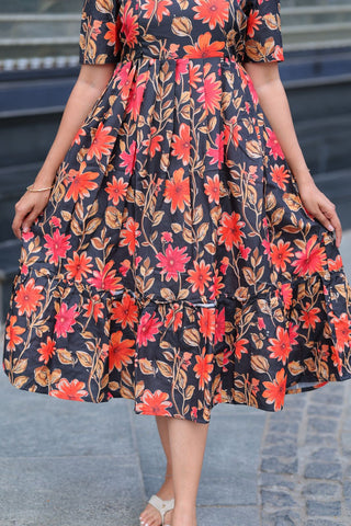 ORANGE FLORA | MATERNITY MAXI ANKLE LENGTH