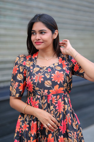 ORANGE FLORA | MATERNITY MAXI ANKLE LENGTH