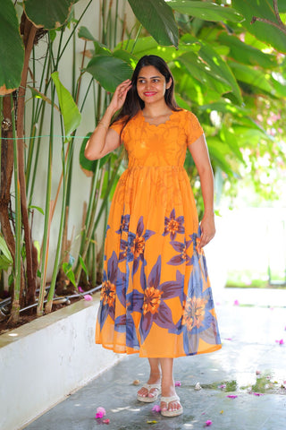 BLUE ORCHID | MATERNITY GEORGETTE MAXI ANKLE LENGTH