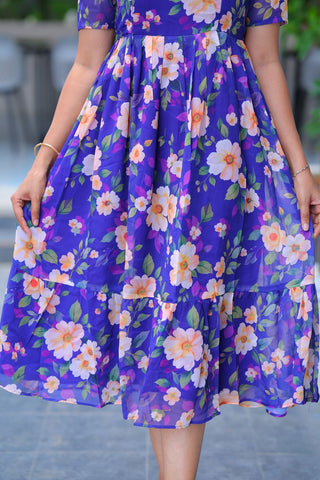ELECTRIC FLORA | MATERNITY GEORGETTE MAXI ANKLE LENGTH