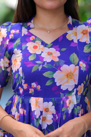 ELECTRIC FLORA | MATERNITY GEORGETTE MAXI ANKLE LENGTH