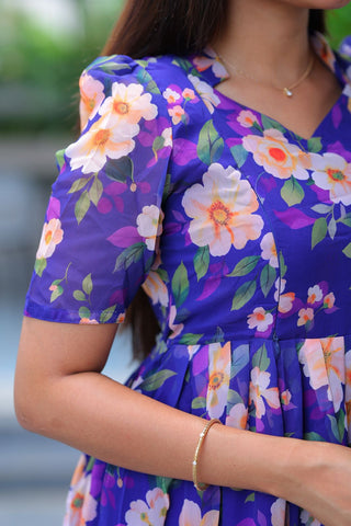 ELECTRIC FLORA | MATERNITY GEORGETTE MAXI ANKLE LENGTH