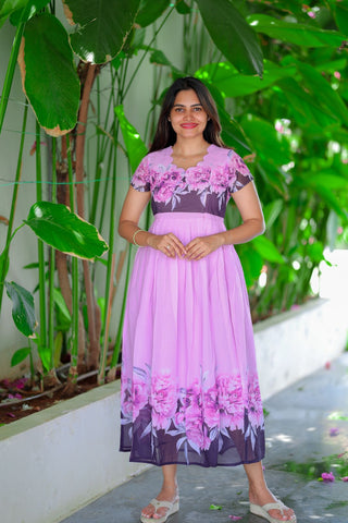 ORCHID ROSE | MATERNITY GEORGETTE MAXI FULL LENGTH
