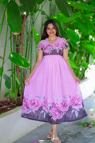 ORCHID ROSE | MATERNITY GEORGETTE MAXI FULL LENGTH