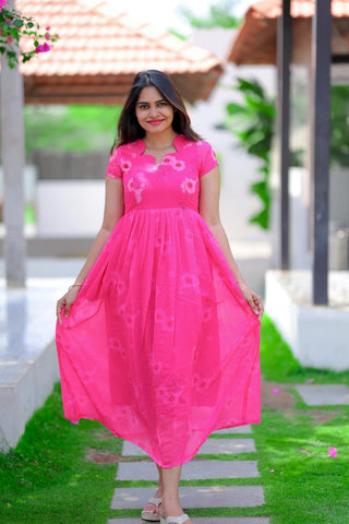 PINK PARADISE | MATERNITY GEORGETTE MAXI FULL LENGTH