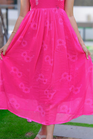 PINK PARADISE | MATERNITY GEORGETTE MAXI FULL LENGTH
