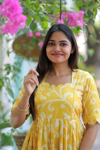 YELLOW LEAFY | MATERNITY MAXI FULL LENGTH