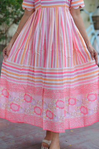 COLOURFUL LINES | MATERNITY MAXI FULL LENGTH