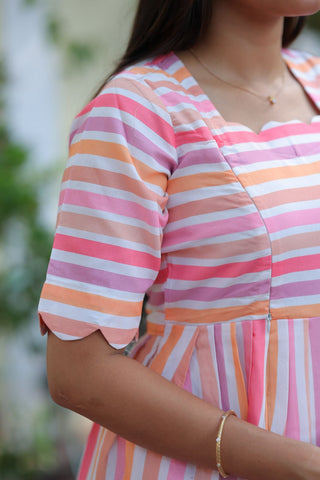 COLOURFUL LINES | MATERNITY MAXI FULL LENGTH