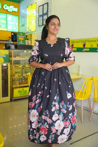 BOTANICAL NOIR | MATERNITY MAXI FULL LENGTH