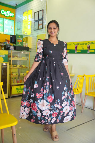 BOTANICAL NOIR | MATERNITY MAXI FULL LENGTH