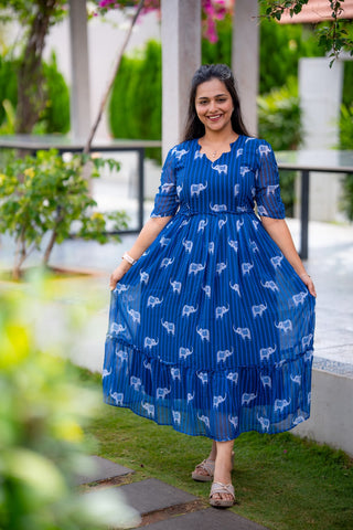 ELEPHANT | MATERNITY GEORGETTE MAXI ANKLE LENGTH